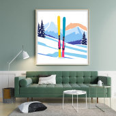 Winterskigebied Poster