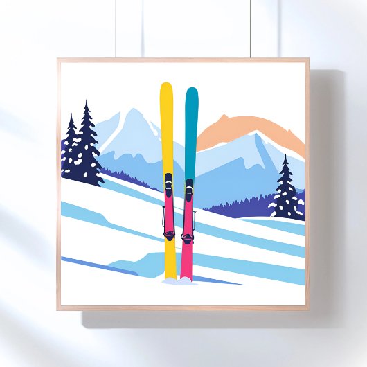 Winterskigebied Poster
