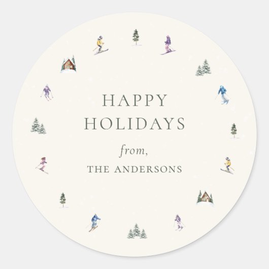 WINTERSKIHEUVELS Vakantie Ronde Sticker (Voorkant)