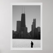 winterskyline, chicago poster (Voorkant)