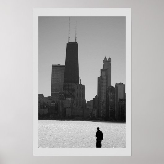 winterskyline, chicago poster (Voorkant)