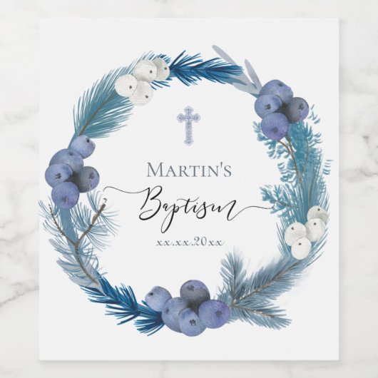 winterslaafs blauw weideetiket wijn etiket (Enkel label)