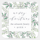 winterslaap | Gepersonaliseerde vrolijke kerst Vierkante Sticker (Voorkant)