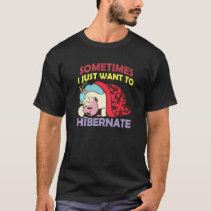 Winterslaap Ik wil een winterslaap eenhoorn dutje  T-shirt