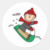 winterslaap ronde sticker (Voorkant)