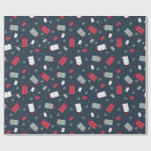 Winterslaapjes en sneeuwvlokken, kerst en feestdag cadeaupapier (Vlak)