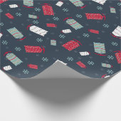 Winterslaapjes en sneeuwvlokken, kerst en feestdag cadeaupapier (Hoek)