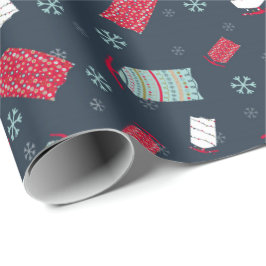 Winterslaapjes en sneeuwvlokken, kerst en feestdag cadeaupapier