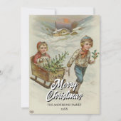 winterslee met kerstboom feestdagenkaart (Voorkant)