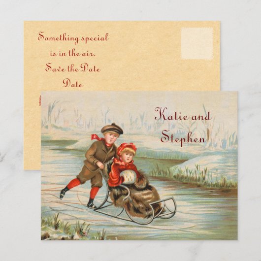  winterslee Save the Date Aankondigingskaart (Voorkant / Achterkant)