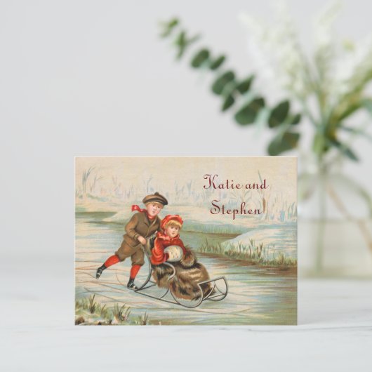 winterslee Save the Date Aankondigingskaart (Staand voorkant)