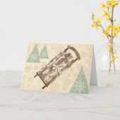 winterslee sneeuwvlokbomen rustiek kaart (Gele Bloem)