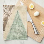  winterslee sneeuwvlokboom rustieke slee theedoek (Quarter Fold)