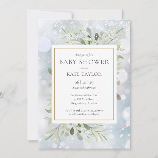 Winterslevengroen Baby Shower Kaart (Voorkant)