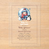 Wintersneeuw "Baby, het is koud buiten!" Baby Show Acryl Uitnodigingen (Voorkant)