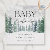Wintersneeuw Baby Het is koud buiten Baby shower Bedankjes Labels (Achterkant)
