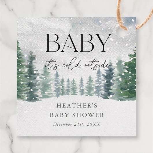Wintersneeuw Baby Het is koud buiten Baby shower Bedankjes Labels (Achterkant)