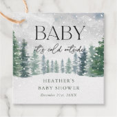 Wintersneeuw Baby Het is koud buiten Baby shower Bedankjes Labels (Voorkant)