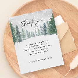 Wintersneeuw Baby Het is koud buiten Baby shower Bedankkaart