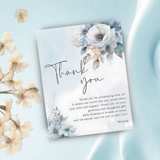 Wintersneeuw Baby Het is koud buiten Baby shower Bedankkaart