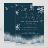 Wintersneeuw Baby Het is koud buiten Baby shower Kaart (Voorkant / Achterkant)