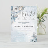 Wintersneeuw Baby Het is koud buiten Baby shower Kaart (Staand voorkant)