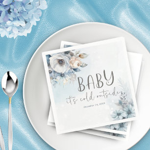 Wintersneeuw Baby Het is koud buiten Baby shower Servet