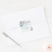 Wintersneeuw Baby Het is koud buiten Baby shower Vierkante Sticker (Envelop)