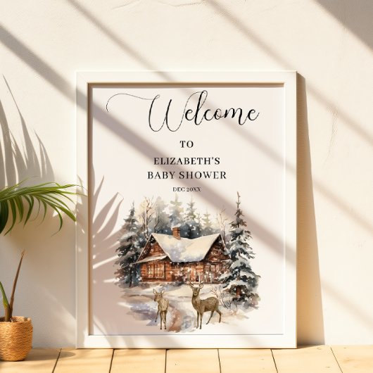 Wintersneeuw Baby Het is koud buiten Welkom Poster