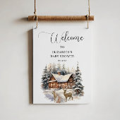 Wintersneeuw Baby Het is koud buiten Welkom Poster