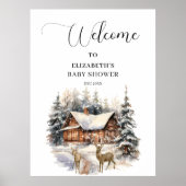 Wintersneeuw Baby Het is koud buiten Welkom Poster (Voorkant)