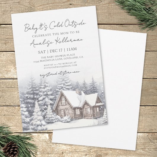 Wintersneeuw Baby Shower Kaart