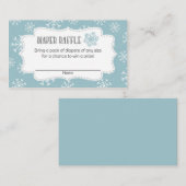Wintersneeuw Baby shower Luier Raffle Tickets Informatiekaartje (Voorkant / Achterkant)