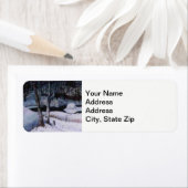 wintersneeuw bedekt met de elandrivier, sneeuwdrij etiket (Insitu)