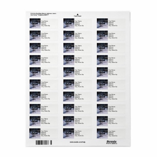 wintersneeuw bedekt met de elandrivier, sneeuwdrij etiket (Full Sheet)