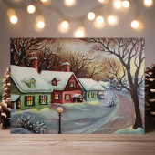  wintersneeuw bedekte kerstwoningen feestdagen kaart