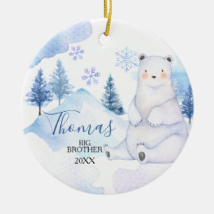 Wintersneeuw Beer artikelen Big Brother Christmas Keramisch Ornament