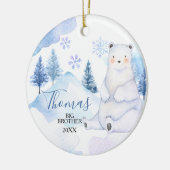 Wintersneeuw Beer artikelen Big Brother Christmas Keramisch Ornament (Links)