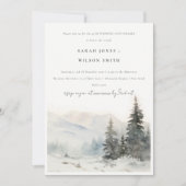 Wintersneeuw Berglandschap Bruiloft Jubileum Kaart (Voorkant)