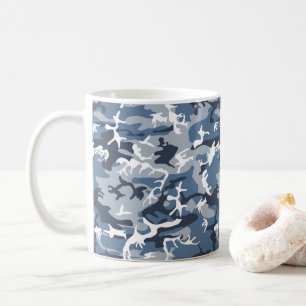 Wintersneeuw Blau Camouflage, Militair, Leger Koffiemok