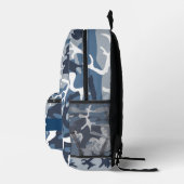 Wintersneeuw Blauw Camouflage Jouw namen personali Bedrukte Rugzak (Rechts)