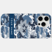 Wintersneeuw Blauw Camouflage Jouw namen personali Case-Mate iPhone Case (Achterkant (horizontaal))