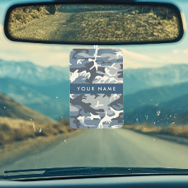 Wintersneeuw Blauw Camouflage Jouw namen personali Luchtverfrisser