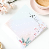 Wintersneeuw Botanische Ornamenten gepersonaliseer Notitieblok