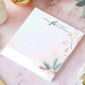 Wintersneeuw Botanische Ornamenten gepersonaliseer Notitieblok