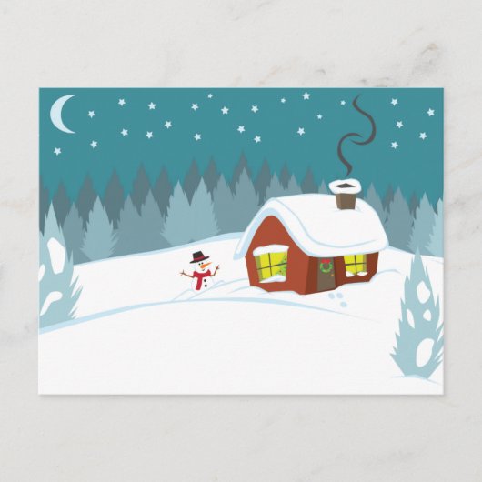 Wintersneeuw Briefkaart (Voorkant)