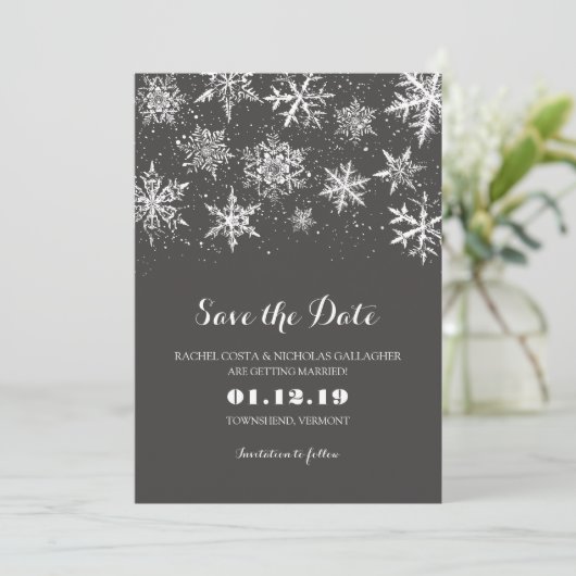 Wintersneeuw | Datum opslaan Save The Date (Staand voorkant)