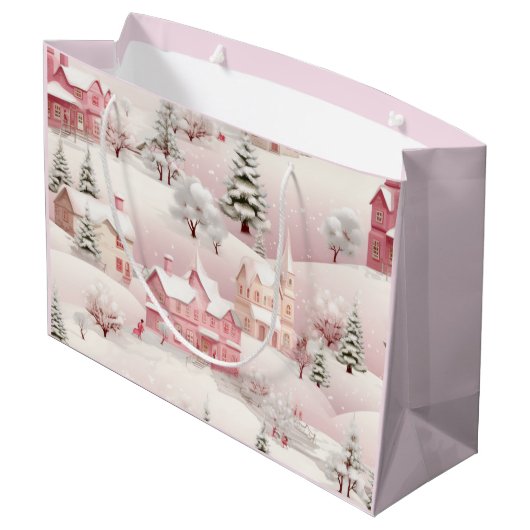  wintersneeuw dorp landschap groot cadeauzakje (Achterkant Gekanteld)
