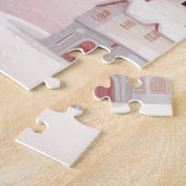  wintersneeuw dorp landschap legpuzzel (Zijkant)