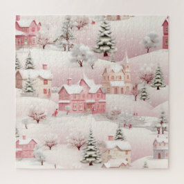 wintersneeuw dorp landschap legpuzzel